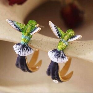 Hummingbird Earrings Hummingbird Enamel Multicolor  Earrings